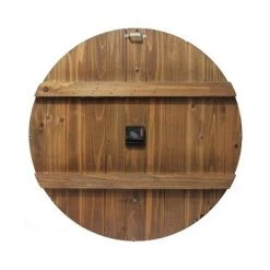 23" Wine Barrel Wood/Metal Wall Clock Brown - Infinity Instruments