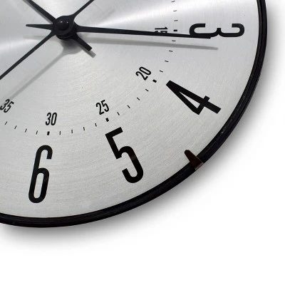 9.4" Metal Dial Quiet Sweep Wall Clock - Westclox 3 9.4" Metal Dial Quiet Sweep Wall Clock - Westclox