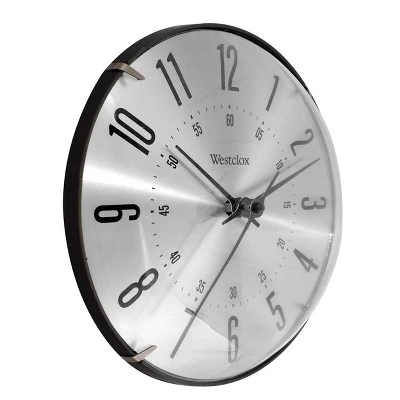 9.4" Metal Dial Quiet Sweep Wall Clock - Westclox 4 9.4" Metal Dial Quiet Sweep Wall Clock - Westclox - Image 2