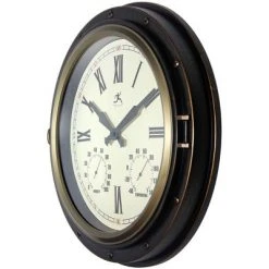 16" Forecaster Indoor/Outdoor Wall Clock Bronze - Infinity Instruments