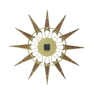 31" Nova Walnut Wall Clock Gold - Infinity Instruments 5 31" Nova Walnut Wall Clock Gold - Infinity Instruments - Image 3