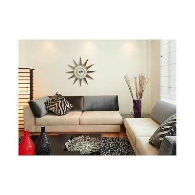 31" Nova Walnut Wall Clock Gold - Infinity Instruments 6 31" Nova Walnut Wall Clock Gold - Infinity Instruments - Image 4