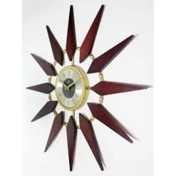 30" Metal Orion Wall Clock Walnut Brown - Infinity Instruments