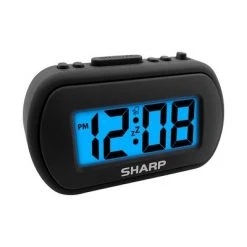 1" LCD with Top Control Clock Black - Sharp