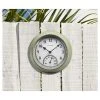 8.5" Outdoor / Indoor Wall Clock with Thermometer - Rustic Weathered Green Finish - Acurite -Clocks Shop unnamed file 1119