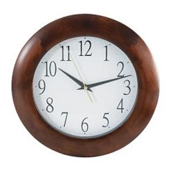 Universal Office UNIVERSAL Round Wood Clock 12 3/4" Cherry 10414