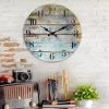 Round Rustic Wooden Wall Clock Blue - Stonebriar Collection -Clocks Shop unnamed file 1150
