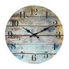 Round Rustic Wooden Wall Clock Blue - Stonebriar Collection -Clocks Shop unnamed file 1153