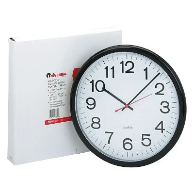 Universal Office UNIVERSAL Indoor/Outdoor Clock 13 1/2" Black 11381 3 Universal Office UNIVERSAL Indoor/Outdoor Clock 13 1/2" Black 11381