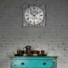 15.7" x 15.7" Decorative Farmhouse Wooden Wall Clock Blue/White - Stonebriar Collection -Clocks Shop unnamed file 1172