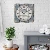 15.7" x 15.7" Decorative Farmhouse Wooden Wall Clock Blue/White - Stonebriar Collection -Clocks Shop unnamed file 1173