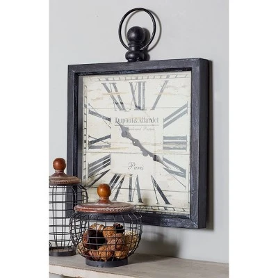 Metal Distressed Wall Clock - 32 X 24 - Olivia & May 4 Metal Distressed Wall Clock - 32 X 24 - Olivia & May - Image 2