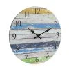 14" Round Wooden Wall Clock Blue/White - Stonebriar Collection -Clocks Shop unnamed file 1181