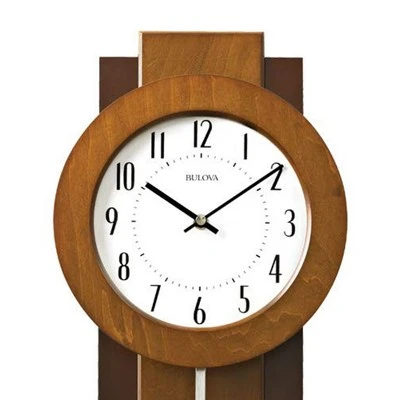 Bulova Clocks C3383 Avent 23 Inch 2 Tone Walnut and Mahogany Pendulum Wall Clock 3 Bulova Clocks C3383 Avent 23 Inch 2 Tone Walnut and Mahogany Pendulum Wall Clock