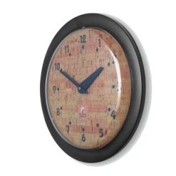 The Chicago Lighthouse 14" x 1.8" Cork Traditional Decorative Wall Clock Black Frame - By Chicago Lighthouse