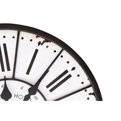 24" Round Metal & Wood Wall Clock White - 3R Studios 9 24" Round Metal & Wood Wall Clock White - 3R Studios - Image 7
