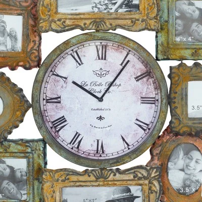 Olivia & May 25 Traditional Iron Wall Clock with Assorted Photo Frames - Olivia & May 8 Olivia & May 25 Traditional Iron Wall Clock with Assorted Photo Frames - Olivia & May - Image 6