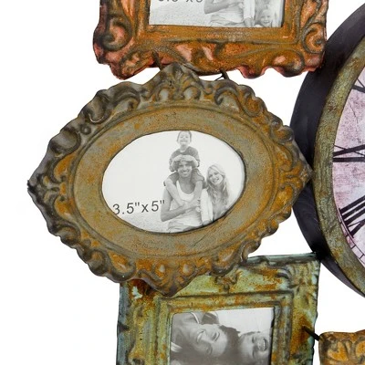 Olivia & May 25 Traditional Iron Wall Clock with Assorted Photo Frames - Olivia & May 9 Olivia & May 25 Traditional Iron Wall Clock with Assorted Photo Frames - Olivia & May - Image 7