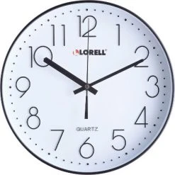 Lorell Clock Wall Super Quiet 12" Black 61011