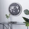 Olivia & May 25" x 25" Large Round Map Metal Wall Clock with Wood Frame Black/Silver - Olivia & May 2 Olivia & May 25" x 25" Large Round Map Metal Wall Clock with Wood Frame Black/Silver - Olivia & May -Clocks Shop unnamed file 1349