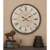 Olivia & May 32" Round Rustic Iron and Wood Antique Roman Numeral Wall Clock Black - Olivia & May -Clocks Shop unnamed file 1395
