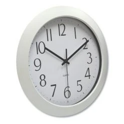 Universal Office Universal Deluxe Whisper Quiet Clock 12" White 1 AA Battery 10461
