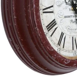 16¼" Round Wall Clock Distressed Red - Yosemite Home Decor