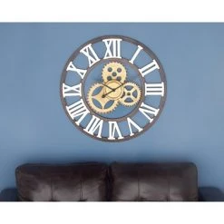 Olivia & May 30" industrial Gear Iron Wall Clock - Olivia & May