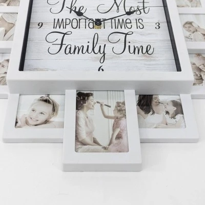 Farmhouse Shabby Chic 'Family Time' Picture Frame Collage Wall Clock White - Crystal Art Gallery 5 Farmhouse Shabby Chic 'Family Time' Picture Frame Collage Wall Clock White - Crystal Art Gallery - Image 3