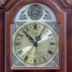 Bedford Clocks Bedford Clock Collection 38 Inch Chiming Pendulum Wall Clock in Cherry Oak Finish