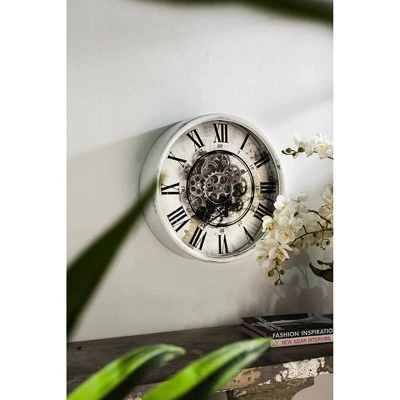 A&B Home 16.5" Round Vintage Gear Wall Clock White - A&B Home 5 A&B Home 16.5" Round Vintage Gear Wall Clock White - A&B Home - Image 3
