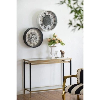A&B Home 16.5" Round Vintage Gear Wall Clock White - A&B Home 6 A&B Home 16.5" Round Vintage Gear Wall Clock White - A&B Home - Image 4