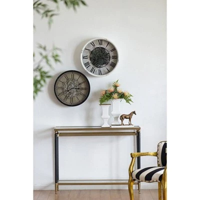 A&B Home 16.5" Round Vintage Gear Wall Clock White - A&B Home 7 A&B Home 16.5" Round Vintage Gear Wall Clock White - A&B Home - Image 5