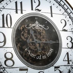 A&B Home 36" Round Wall Clock White Brass - A&B Home