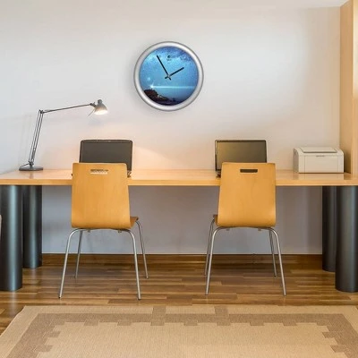 The Chicago Lighthouse 14" x 1.8" Milky Way Lighthouse Quartz Movement Decorative Wall Clock Silver Frame - By Chicago Lighthouse 4 The Chicago Lighthouse 14" x 1.8" Milky Way Lighthouse Quartz Movement Decorative Wall Clock Silver Frame - By Chicago Lighthouse - Image 2