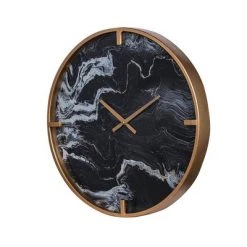 A&B Home Modern Chic Wall Clock Black/Brass - A&B Home