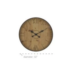 Olivia & May 32" Rustic Wall Clock Black - Olivia & May