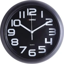 Lorell Clock Wall Super Quiet 12" Black 61012