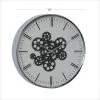 Olivia & May 16" x 16" Round Metal Wall Clock with Functioning Gear Center Black/White - Olivia & May -Clocks Shop unnamed file 1593