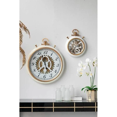 A&B Home 20.5" Urban Industrial Wall Clock White Gold - A&B Home 8 A&B Home 20.5" Urban Industrial Wall Clock White Gold - A&B Home - Image 6