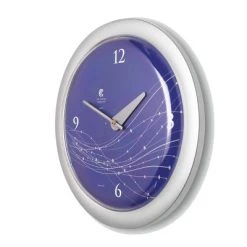 The Chicago Lighthouse 14" x 1.8" Vines And Dots Shadow Purple Decorative Wall Clock Silver Frame - By Chicago Lighthouse