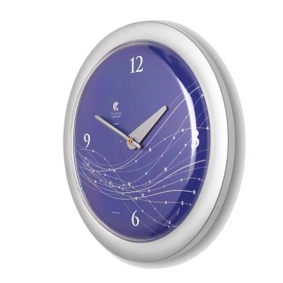 The Chicago Lighthouse 14" x 1.8" Vines And Dots Shadow Purple Decorative Wall Clock Silver Frame - By Chicago Lighthouse 3 The Chicago Lighthouse 14" x 1.8" Vines And Dots Shadow Purple Decorative Wall Clock Silver Frame - By Chicago Lighthouse