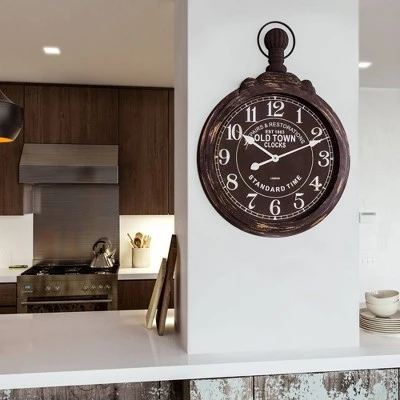 Pocket Watch Wall Clock Distressed Iron - Yosemite Home Decor 4 Pocket Watch Wall Clock Distressed Iron - Yosemite Home Decor - Image 2