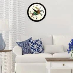 14.5" Artist Series Rich Green Sea Turtle Decorative Clock Black - The Chicago Lighthouse