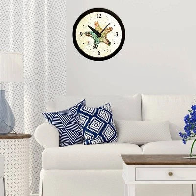 14.5" Artist Series Rich Green Starfish Decorative Clock Black - The Chicago Lighthouse 3 14.5" Artist Series Rich Green Starfish Decorative Clock Black - The Chicago Lighthouse