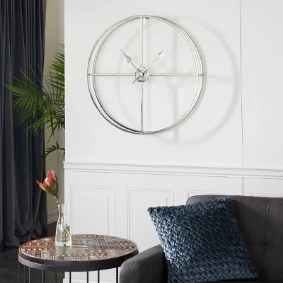 30" x 30" Modern Round Metal Floating Wall Clock Silver - Venus Williams Collection 3 30" x 30" Modern Round Metal Floating Wall Clock Silver - Venus Williams Collection