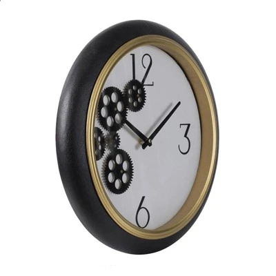 A&B Home Gear Clock Black/White - A&B Home 3 A&B Home Gear Clock Black/White - A&B Home