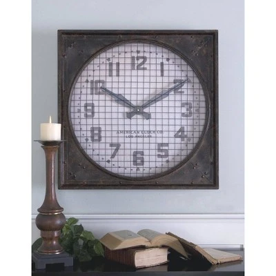 Warehouse Grill Wall Clock Rusty Iron - Uttermost 4 Warehouse Grill Wall Clock Rusty Iron - Uttermost - Image 2