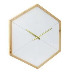 23.5" Wooden Octagon Wall Clock with Open Face White - Stonebriar Collection