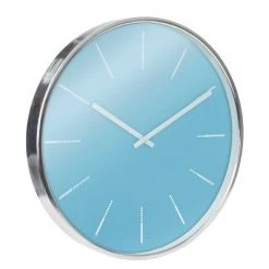 20" Simplistic Wall Clock Blue/Silver - Stonebriar Collection